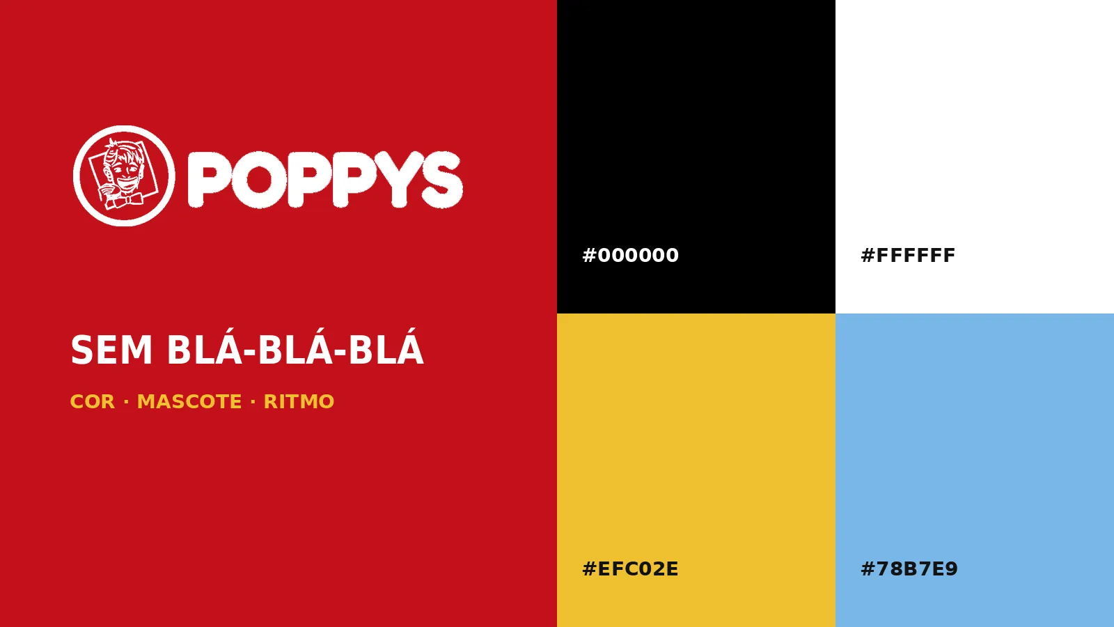 Sem blá-blá-blá: o que o vermelho, o branco e a mascote dizem sobre a POPPYS